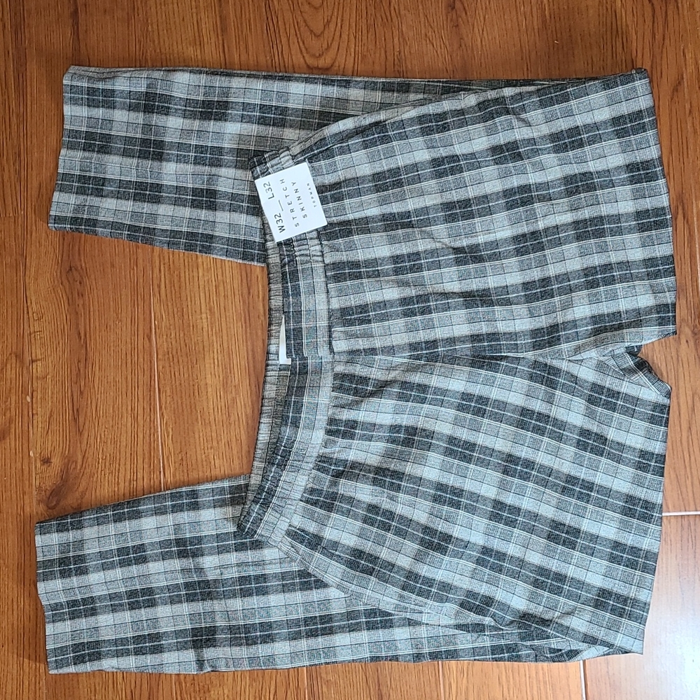 TopMan Skinny Plaid Joggers Size 32